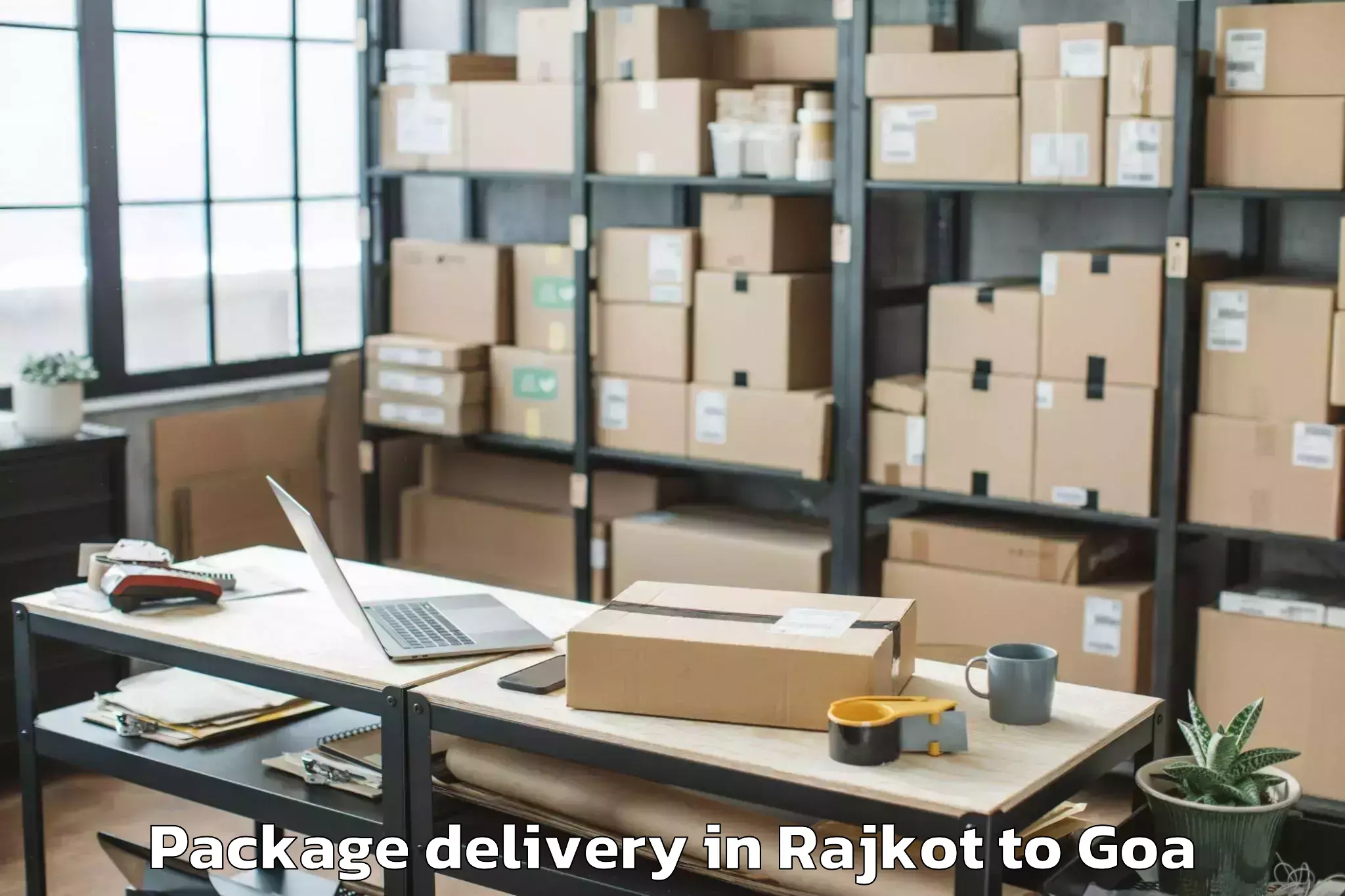 Quality Rajkot to Mopa Package Delivery